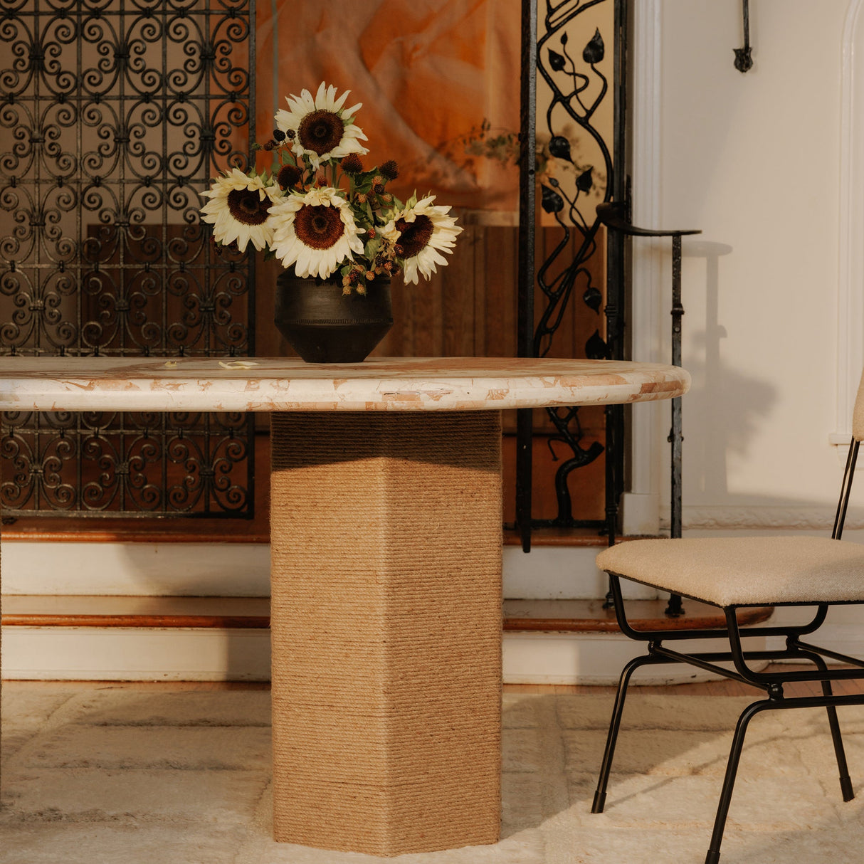 Sartoria Breccia Marble/Natural Dining Table by Moe's Home at Eve Furniture