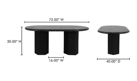 Sartoria Dining Table Black Granite by Moe's Home at Eve Furniture