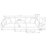 Sasha 3-Piece Upholstered Sofa Barely Black by Coaster at Eve Furniture