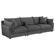 Sasha 3-Piece Upholstered Sofa Barely Black by Coaster at Eve Furniture