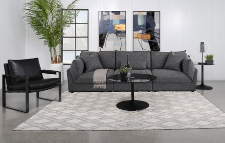 Sasha 3-Piece Upholstered Sofa Barely Black by Coaster at Eve Furniture