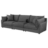 Sasha 3-Piece Upholstered Sofa Barely Black by Coaster at Eve Furniture