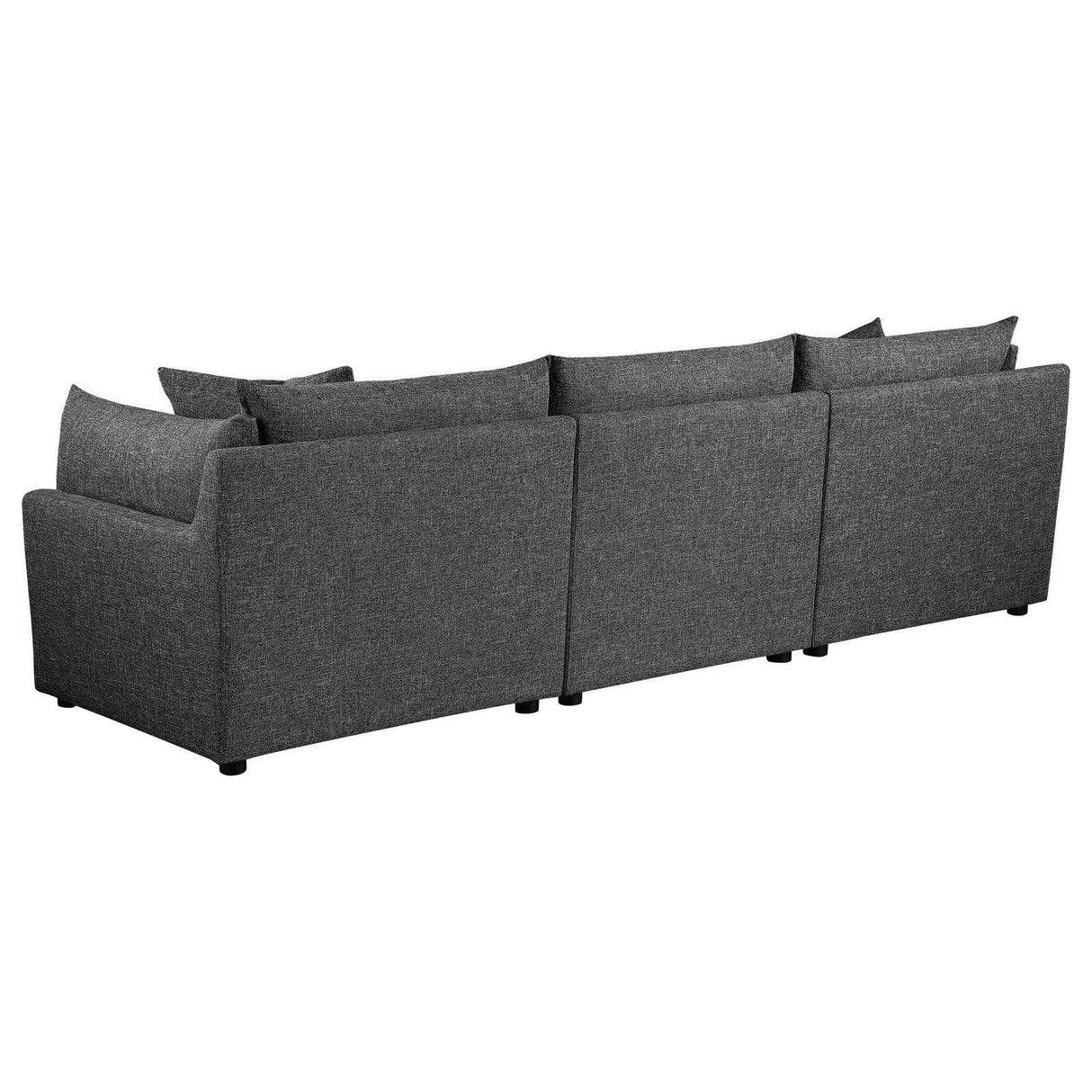 Sasha 3-Piece Upholstered Sofa Barely Black by Coaster at Eve Furniture