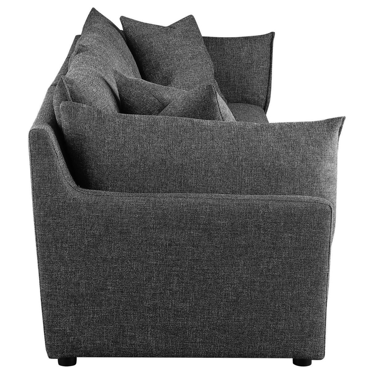 Sasha 3-Piece Upholstered Sofa Barely Black by Coaster at Eve Furniture