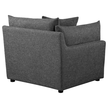 Sasha 3-Piece Upholstered Sofa Barely Black by Coaster at Eve Furniture
