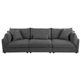 Sasha 3-Piece Upholstered Sofa Barely Black by Coaster at Eve Furniture