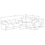 Sasha Barely Black 5-piece Upholstered Modular Sectional Sofa by Coaster at Eve Furniture