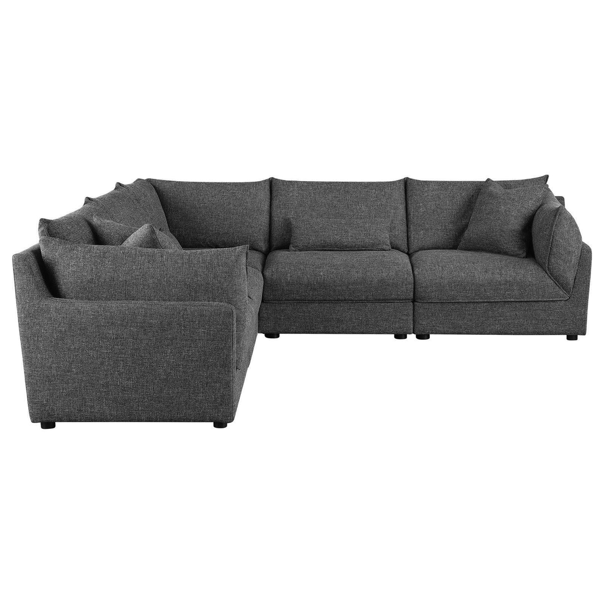 Sasha Barely Black 5-piece Upholstered Modular Sectional Sofa by Coaster at Eve Furniture