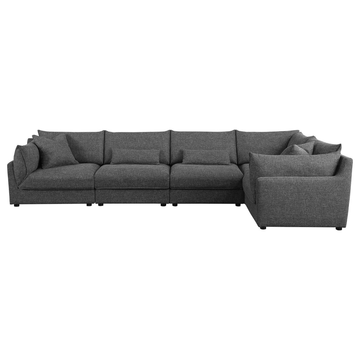 Sasha Barely Black 5-piece Upholstered Modular Sectional Sofa by Coaster at Eve Furniture