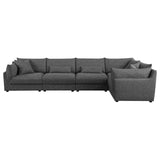 Sasha Barely Black 5-piece Upholstered Modular Sectional Sofa by Coaster at Eve Furniture