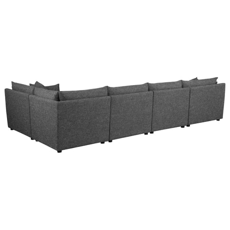Sasha Barely Black 5-piece Upholstered Modular Sectional Sofa by Coaster at Eve Furniture