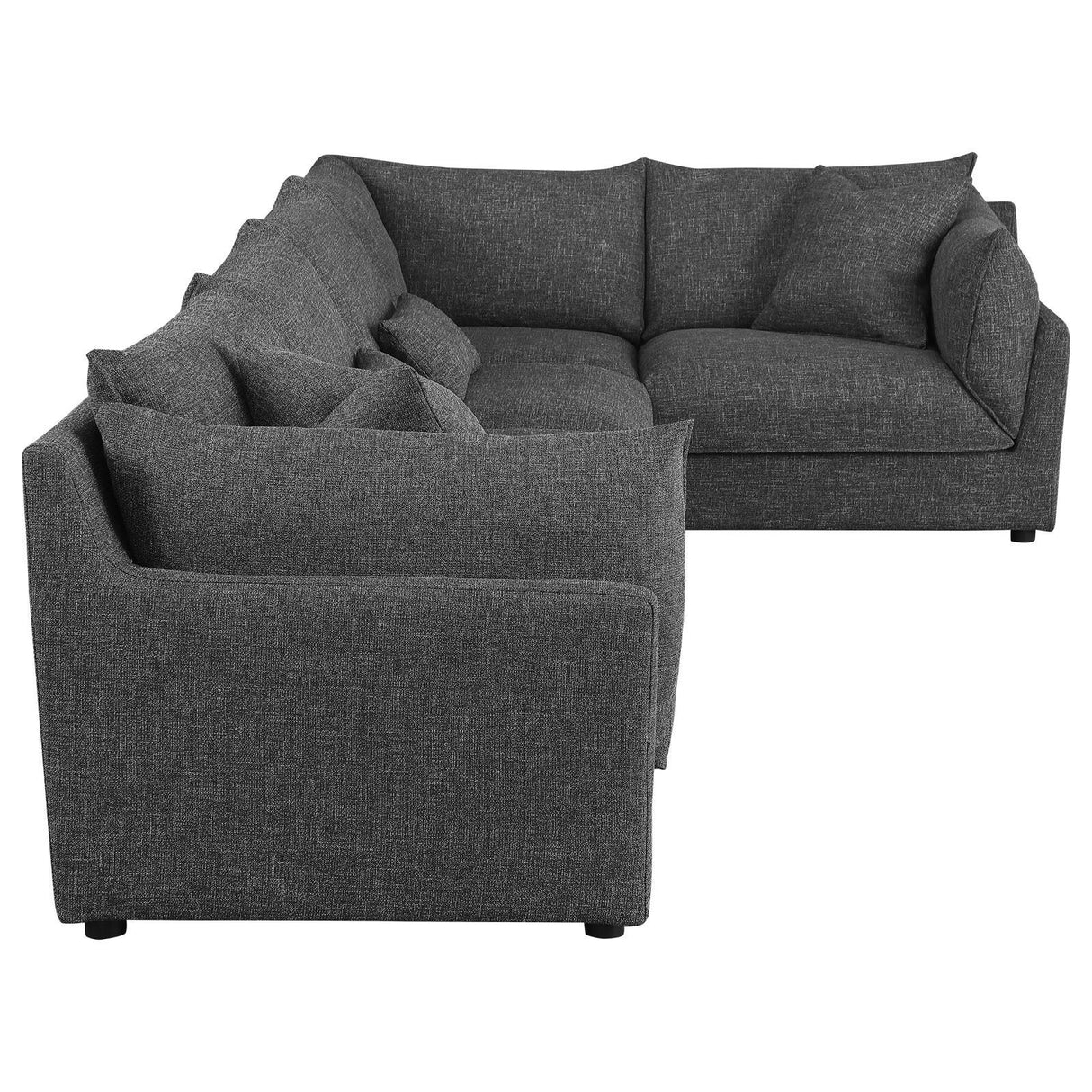 Sasha Barely Black 5-piece Upholstered Modular Sectional Sofa by Coaster at Eve Furniture