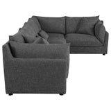 Sasha Barely Black 5-piece Upholstered Modular Sectional Sofa by Coaster at Eve Furniture