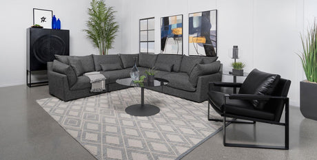 Sasha Barely Black 5-piece Upholstered Modular Sectional Sofa by Coaster at Eve Furniture