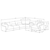 Sasha Barely Black 6-Piece Upholstered Modular Sectional by Coaster at Eve Furniture