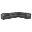 Sasha Barely Black 6-Piece Upholstered Modular Sectional by Coaster at Eve Furniture