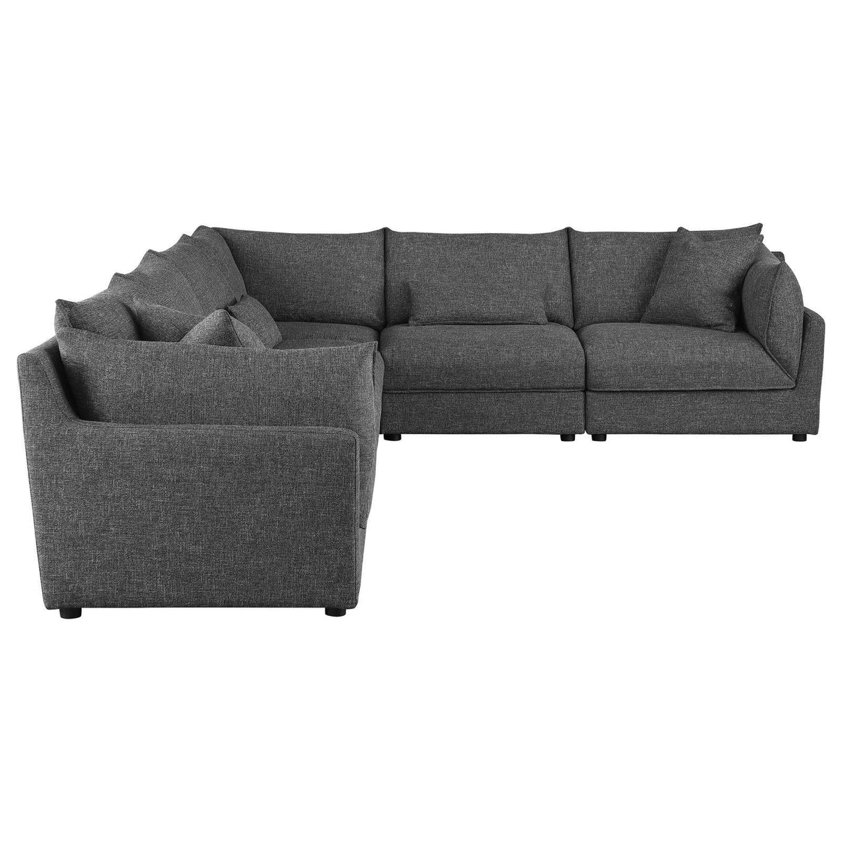 Sasha Barely Black 6-Piece Upholstered Modular Sectional by Coaster at Eve Furniture