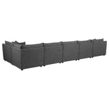 Sasha Barely Black 6-Piece Upholstered Modular Sectional by Coaster at Eve Furniture