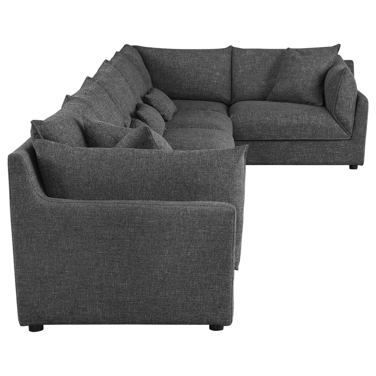 Sasha Barely Black 6-Piece Upholstered Modular Sectional by Coaster at Eve Furniture