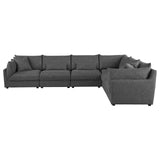 Sasha Barely Black 6-Piece Upholstered Modular Sectional by Coaster at Eve Furniture