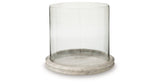 Saskia Clear/Beige Candle Holder by ASHLEY FURNITURE at Eve Furniture
