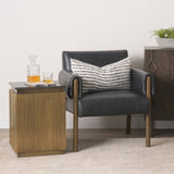 Satima Black Marble w/ Gold Metal Square Fluted Accent Table by Mercana at Eve Furniture