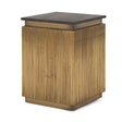 Satima Black Marble w/ Gold Metal Square Fluted Accent Table by Mercana at Eve Furniture