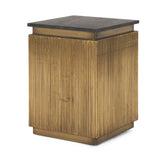 Satima Black Marble w/ Gold Metal Square Fluted Accent Table by Mercana at Eve Furniture
