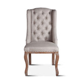Satine 25" Dining Chair in Off White Linen with Napoleon Legs by Home Trends & Design at Eve Furniture