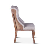 Satine 25" Dining Chair in Off White Linen with Napoleon Legs by Home Trends & Design at Eve Furniture