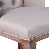Satine 25" Dining Chair in Off White Linen with Napoleon Legs by Home Trends & Design at Eve Furniture