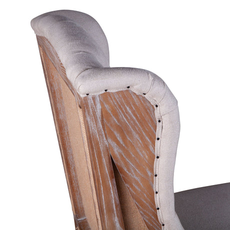 Satine 25" Dining Chair in Off White Linen with Napoleon Legs by Home Trends & Design at Eve Furniture