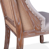 Satine 25" Dining Chair in Off White Linen with Napoleon Legs by Home Trends & Design at Eve Furniture