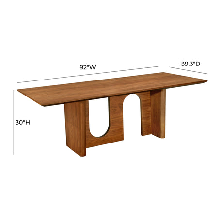 Satra Walnut Rectangular 92" Dining Table by TOV Furniture at Eve Furniture