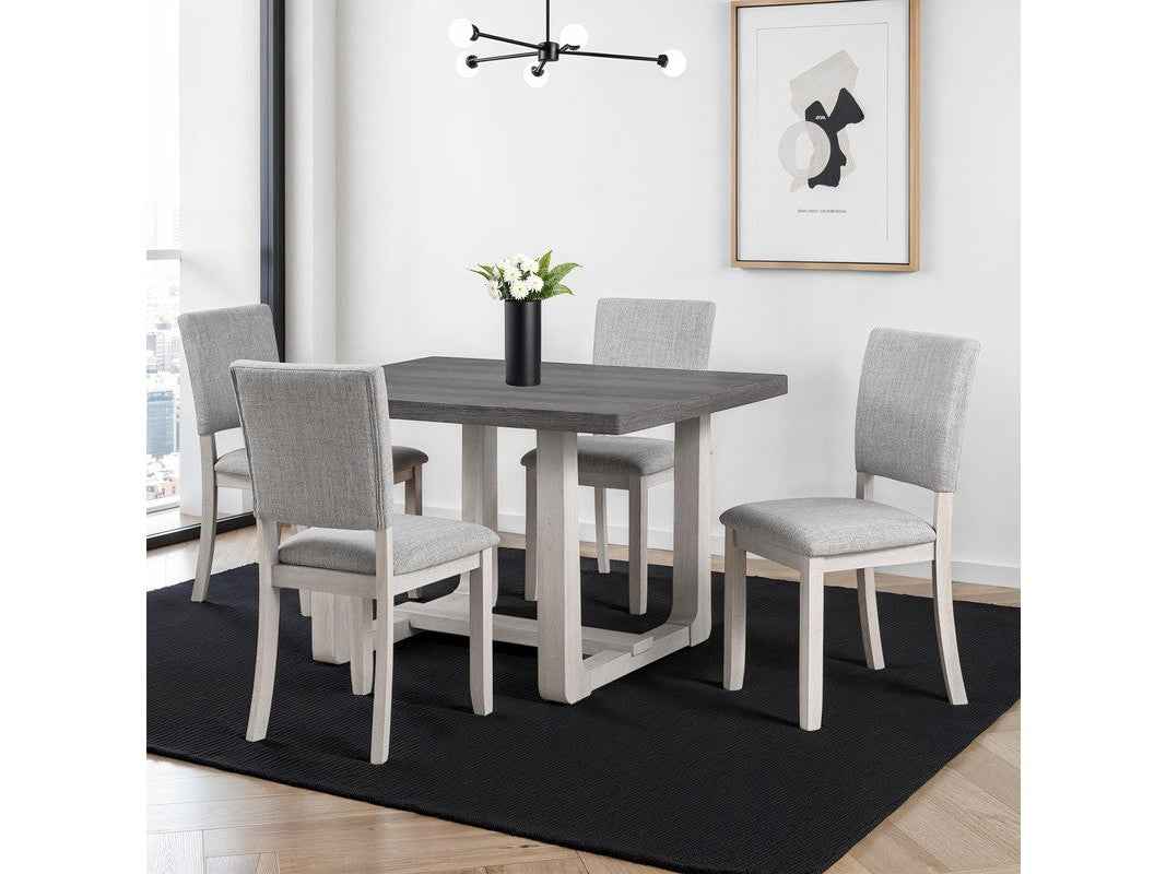 Sauro Gray 5 Pc. Dining Table Set by Furniture of America at Eve Furniture