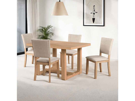 Sauro Natural 5 Pc. Dining Table Set by Furniture of America at Eve Furniture