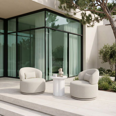 Sausalito Swivel Chair Beige by Zuomod at Eve Furniture