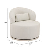 Sausalito Swivel Chair Beige by Zuomod at Eve Furniture