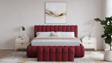 Savage Maximalist Eastern King Upholstered Bed in Ruby Chenille by Modus Furniture at Eve Furniture