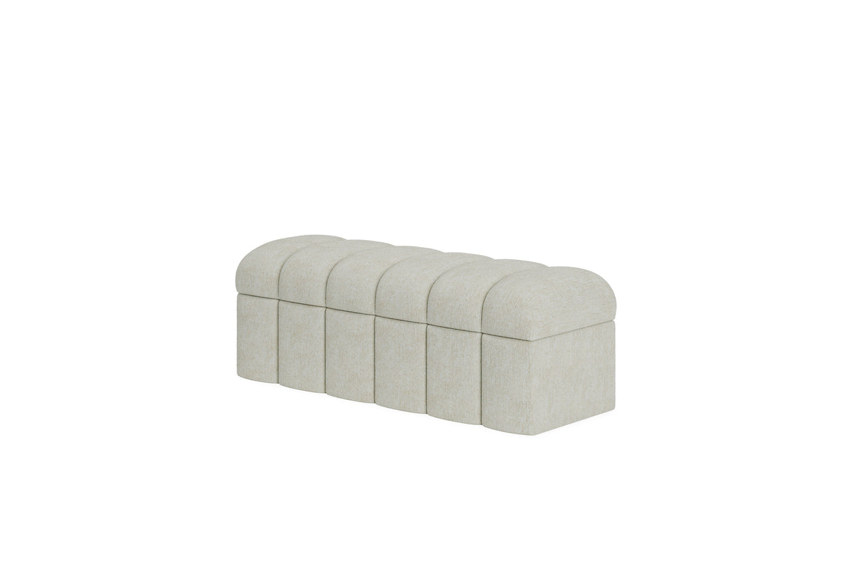 Savage Upholstered Storage Bench in Sandy Chenille by Modus Furniture at Eve Furniture