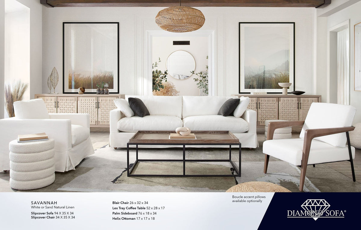 Savannah Linen Sofa by Diamond Sofa at Eve Furniture