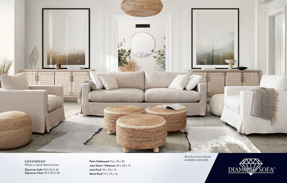 Savannah Linen Sofa by Diamond Sofa at Eve Furniture