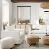 Savannah White Natural Linen Slip-Cover Chair by Diamond Sofa at Eve Furniture
