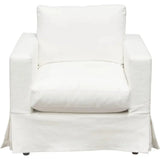 Savannah White Natural Linen Slip-Cover Chair by Diamond Sofa at Eve Furniture