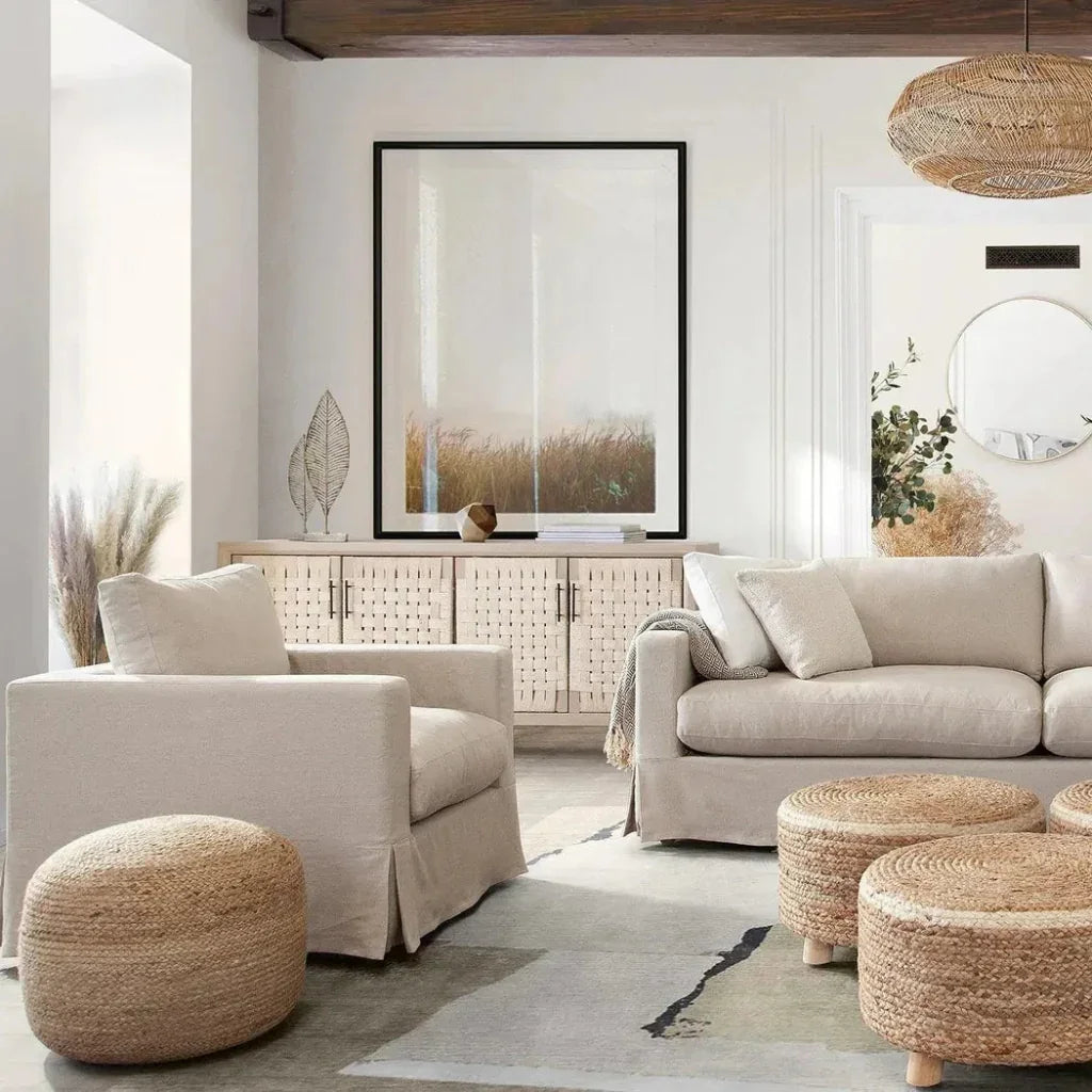 Savannah Sand Natural Linen Slip-Cover Chair by Diamond Sofa at Eve Furniture