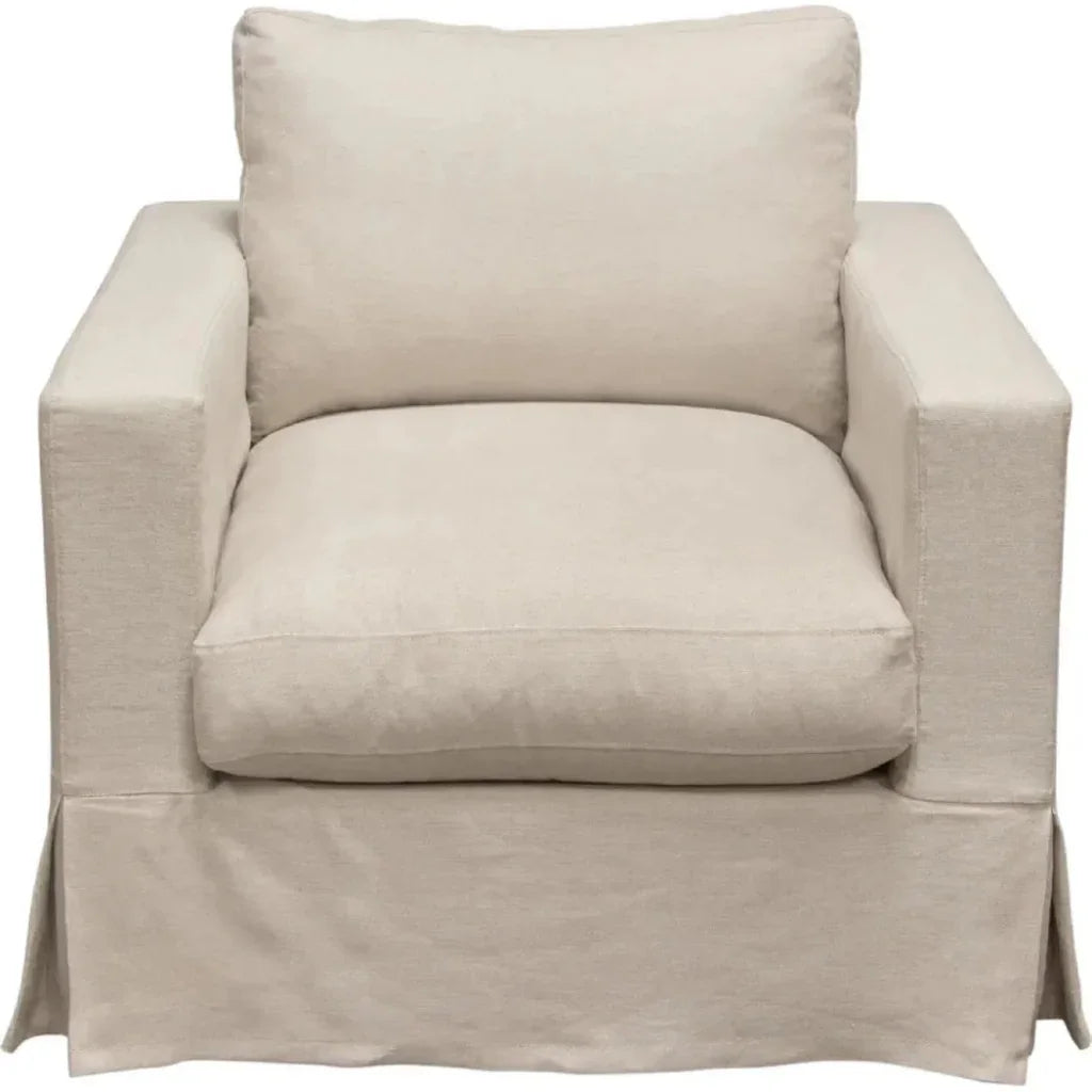 Savannah Sand Natural Linen Slip-Cover Chair by Diamond Sofa at Eve Furniture