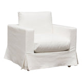 Savannah White Natural Linen Slip-Cover Chair by Diamond Sofa at Eve Furniture