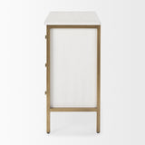 Savannah White Fir Veneer w/ Gold Metal 3-Drawer Accent Cabinet by Mercana at Eve Furniture