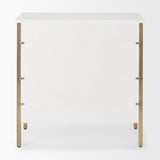 Savannah White Fir Veneer w/ Gold Metal 3-Drawer Accent Cabinet by Mercana at Eve Furniture