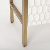 Savannah White Fir Veneer w/ Gold Metal Accent 2-Door Accent Cabinet by Mercana at Eve Furniture